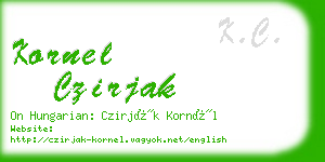 kornel czirjak business card